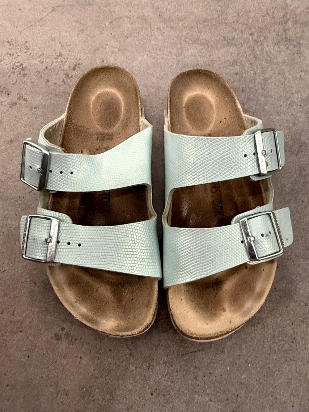 Birkenstock Double Buckle Sandals in Light Mint